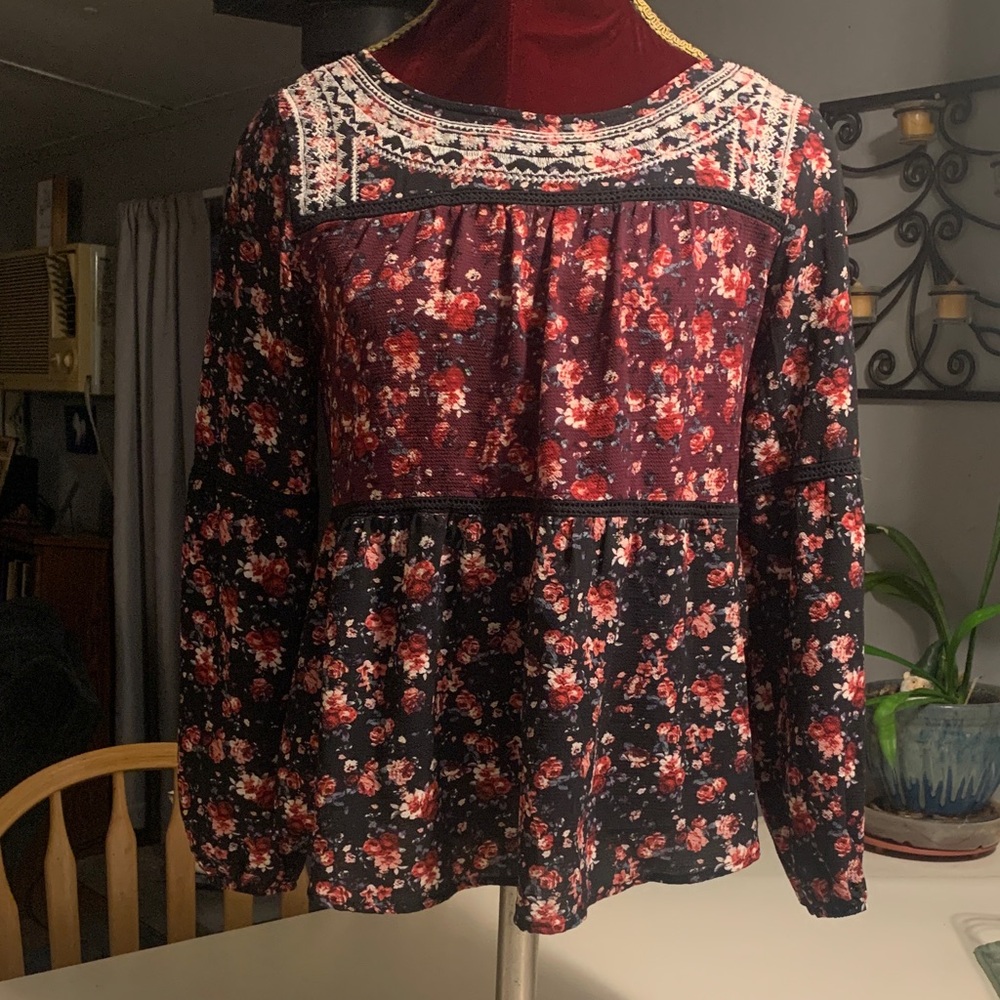 Knox Rose  Floral Bohemian Women's Blouse